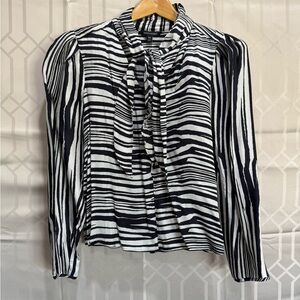 Banana Republic Black and White Striped Blouse